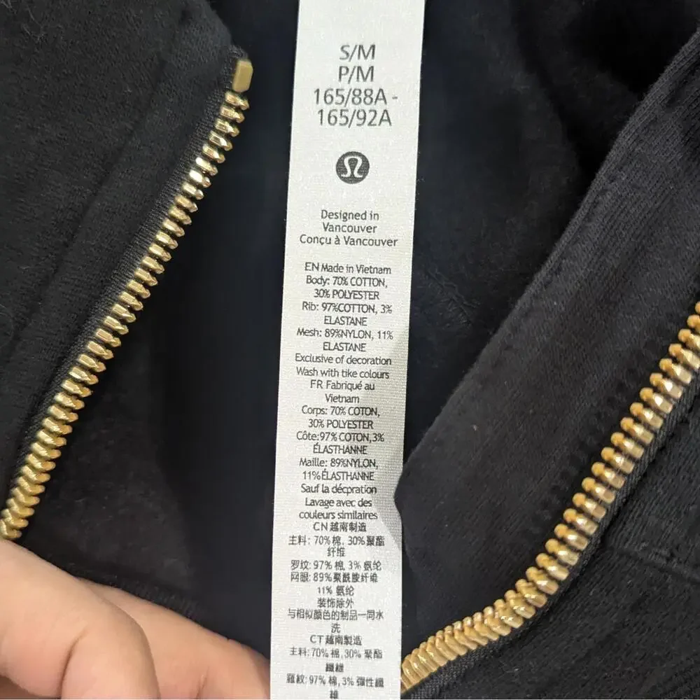 RARE Lululemon Scuba Half Zip Hoodie – Black/Gold (S/M, HK IMPORT) - Picture 5 of 7